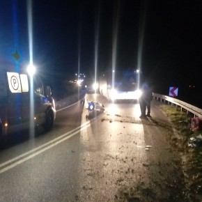 GROŹNY WYPADEK MOTOCYKLISTY