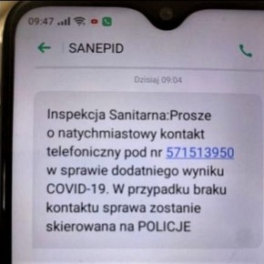 UWAGA NA FAŁSZYWE SMS Z SANEPIDU