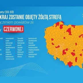 PRZYPOMINAMY: OD SOBOTY NASZ POWIAT JEST W ŻÓŁTEJ STREFIE