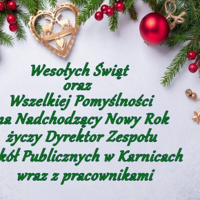 ŚWIĄTECZNE ŻYCZENIA SZKOŁY W KARNICACH