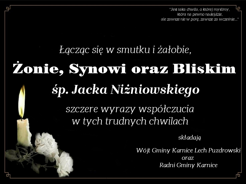 kondolencje Niżniowski