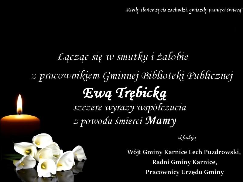 kondolencje E.Trębicka