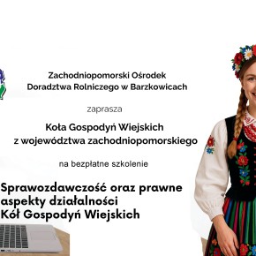 SZKOLENIE ONLINE DLA KÓŁ GOSPODYŃ WIEJSKICH