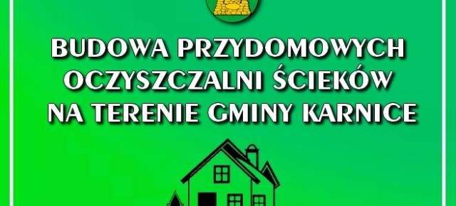 NABÓR DO UDZIAŁU W PROJEKCIE BUDOWY PRZYDOMOWYCH OCZYSZCZALNI ŚCIEKÓW