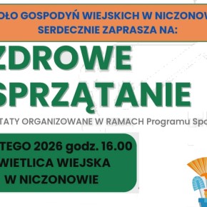 ZDROWE SPRZĄTANIE – WARSZTATY W NICZONOWIE JUŻ W SOBOTĘ